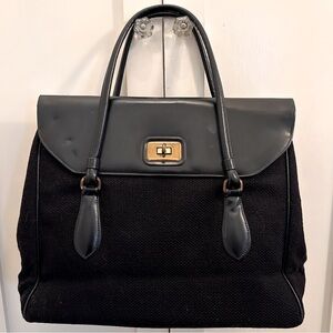 Vintage Birkin-like bag - woven with leather